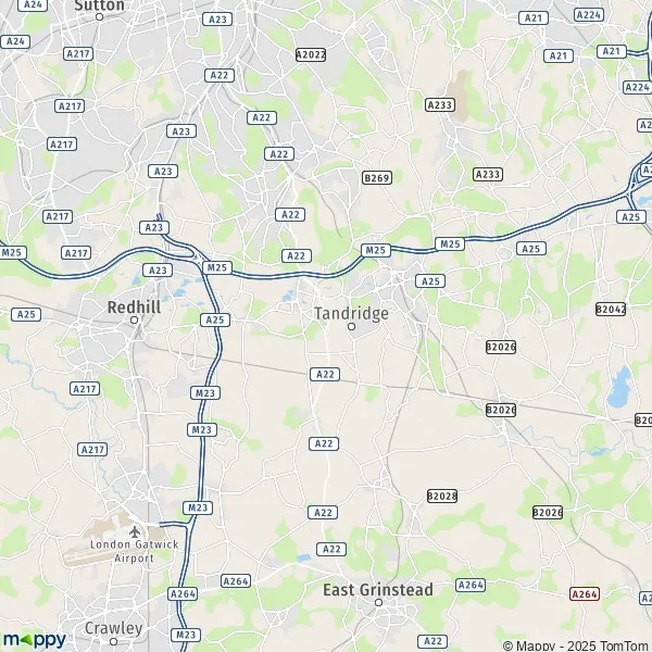 Map Tandridge map of Tandridge (RH1 4JF) and practical information